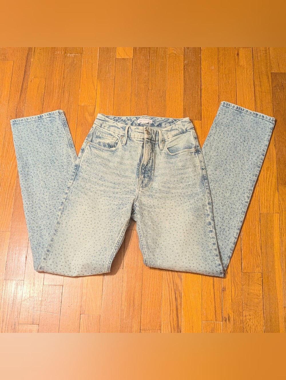 Good American Gem Good Icon High-Rise Straight-Leg Jeans Size 0/25
